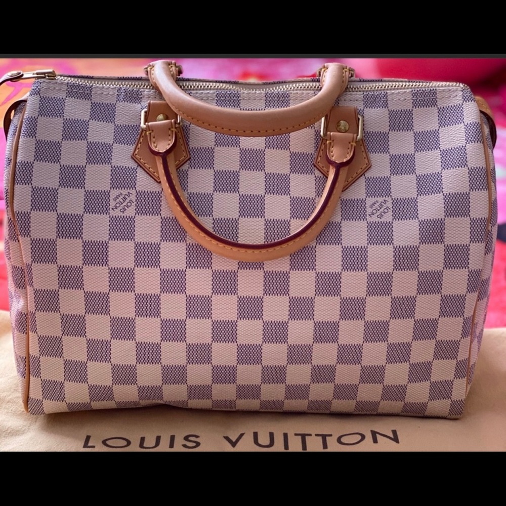 Authentic Louis Vuitton Speedy 30 Damier Azur